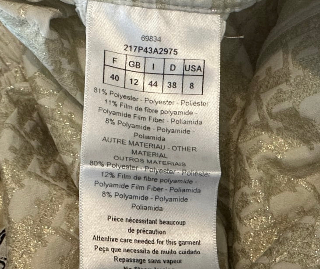 CHRISTIAN DIOR - Trousers oblique gold logo 40 FR