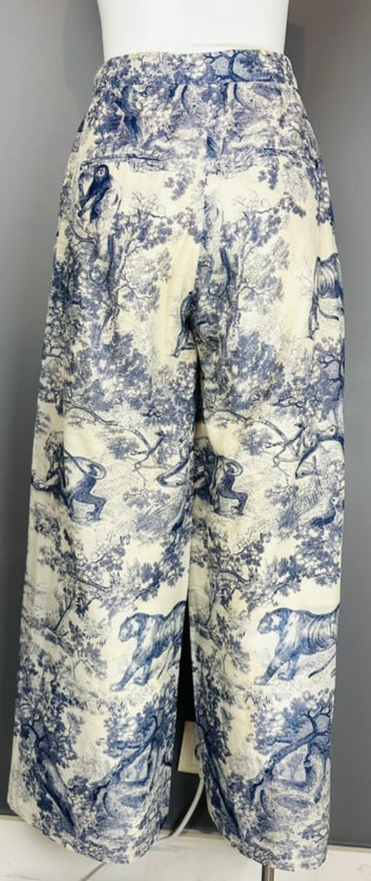 DIOR - TOILE DE JOUY BLUE TROUSERS SIZE 36 FR