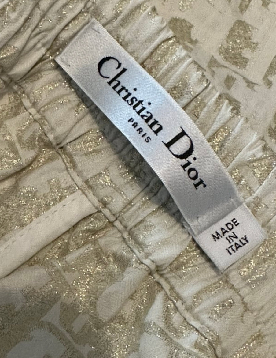 CHRISTIAN DIOR - Trousers oblique gold logo 40 FR