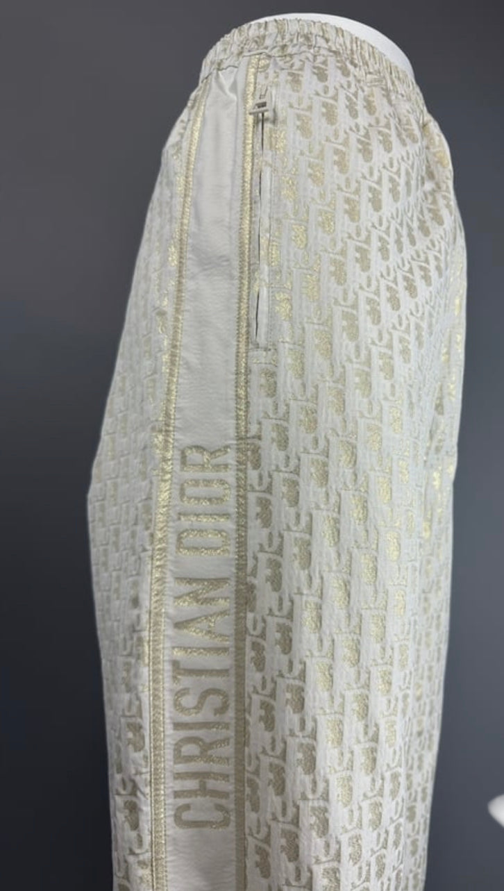 CHRISTIAN DIOR - Trousers oblique gold logo 40 FR