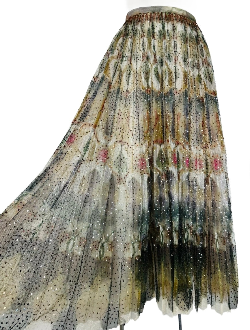 DIOR - Long skirt multicolor paiettes size 36 FR