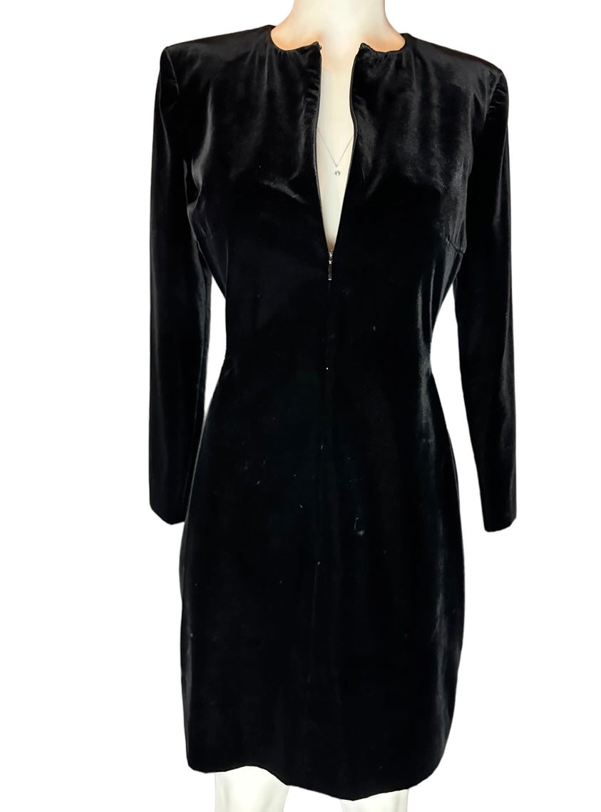 SAINT LAURENT - Dress black velvet size 40 FR