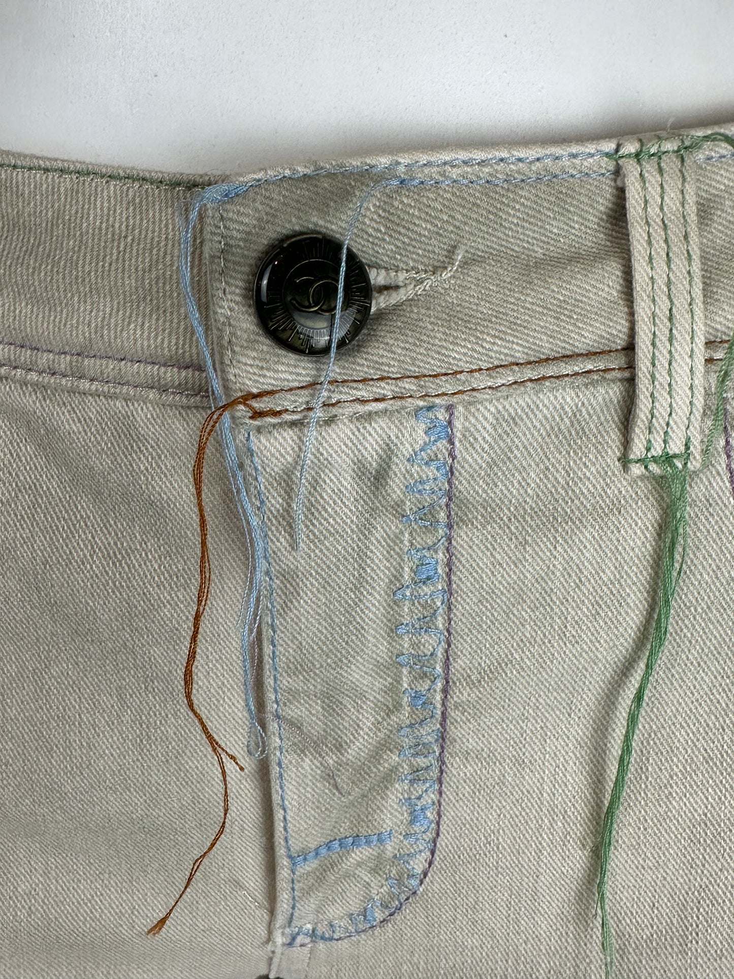 CHANEL - Jeans grey logo size 38 FR