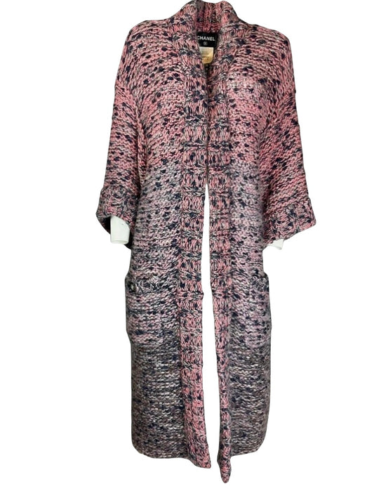CHANEL - MAXI COAT MOHAIR PINK SIZE 40 FR