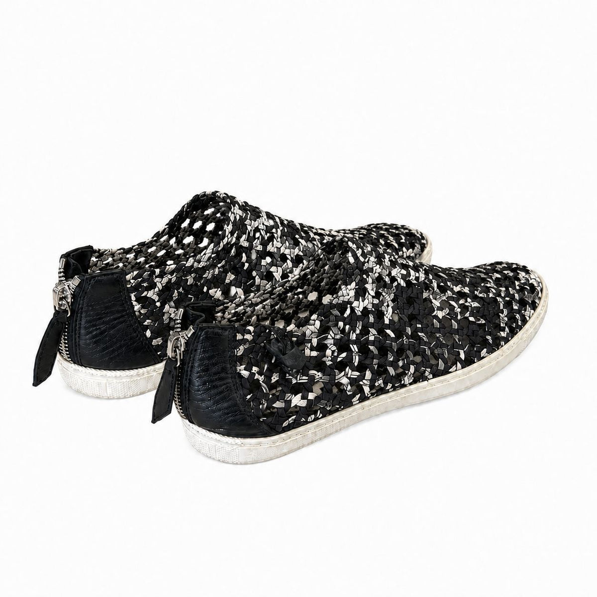 HERMÈS - SNEAKERS OXYGÈNE MULTICOLOR WOVEN SILK CAVALCADOUR SIZE 37 EU