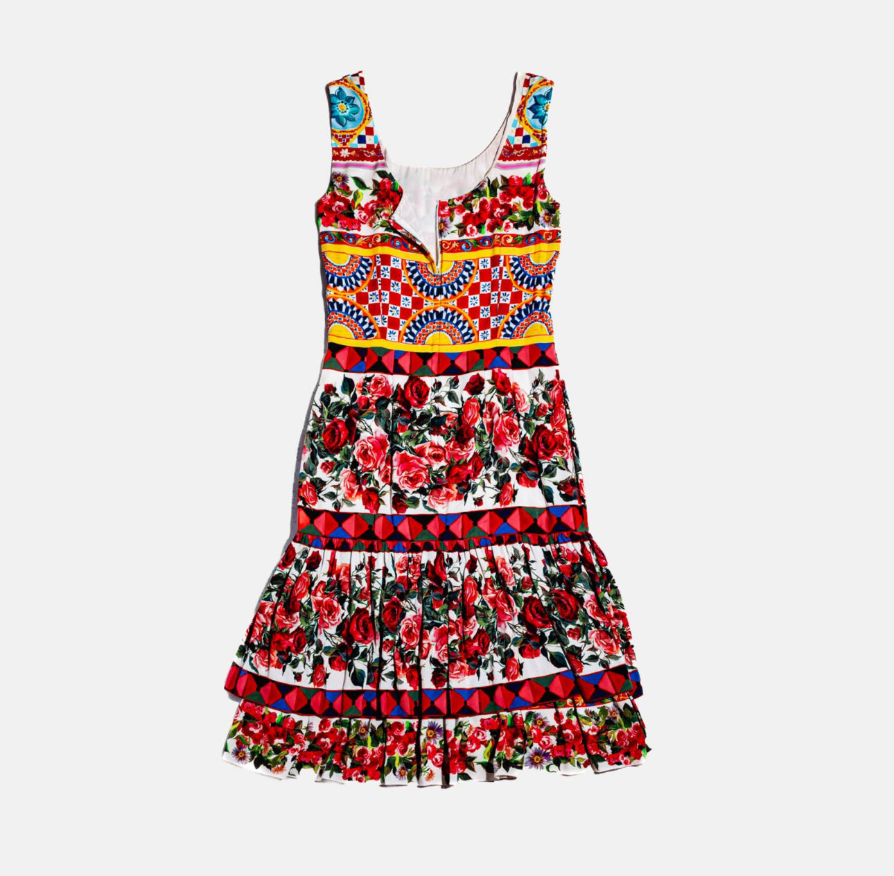 DOLCE & GABBANA - DRESS MINI MAMBO PRINT MULTICOLOR SIZE 40 IT