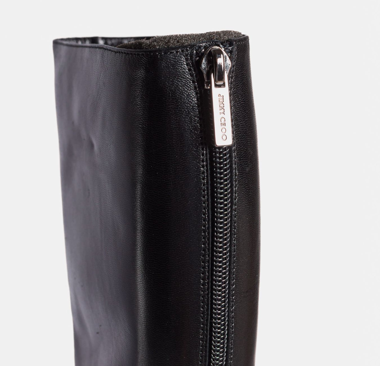 JIMMY CHOO - HIGH BOOTS BLACK LEATHER SIZE 37,5 EU