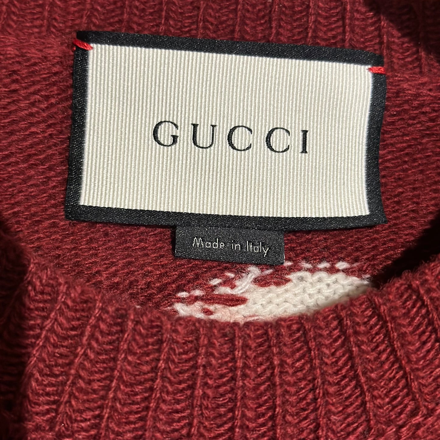 GUCCI - SWEATER BURGUNDY FLORAL SIZE M