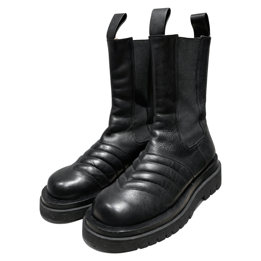 BOTTEGA VENETA - BOOTS BLACK CALFSKIN SIZE 40 EU