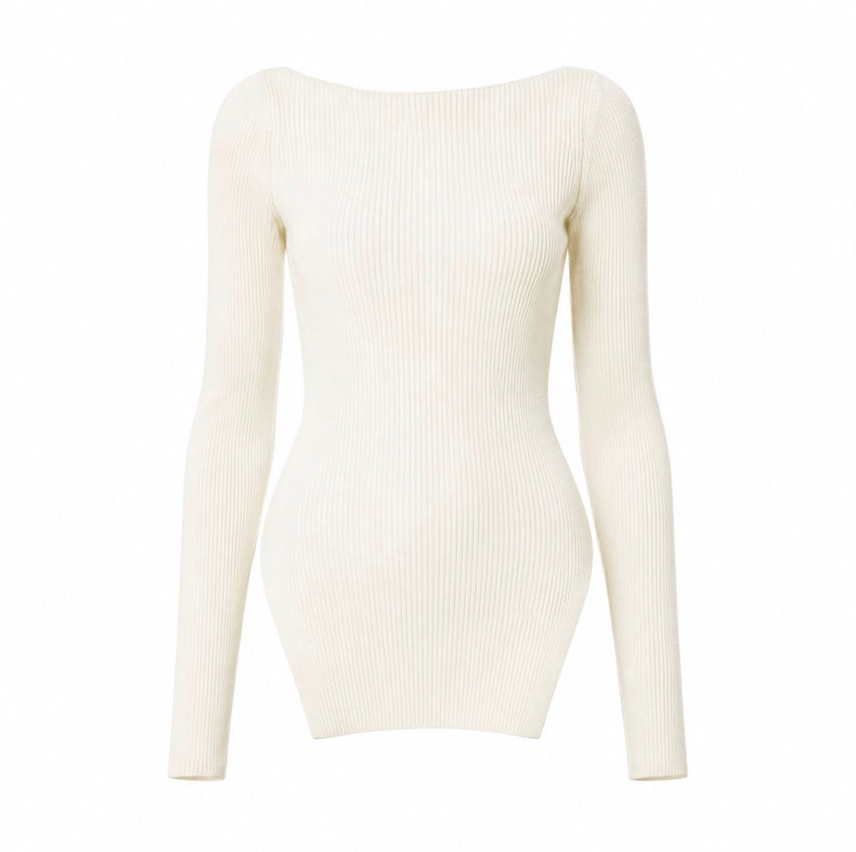 KHAITE - BODYSUIT MADDY ECRU LONG-SLEEVE SIZE S