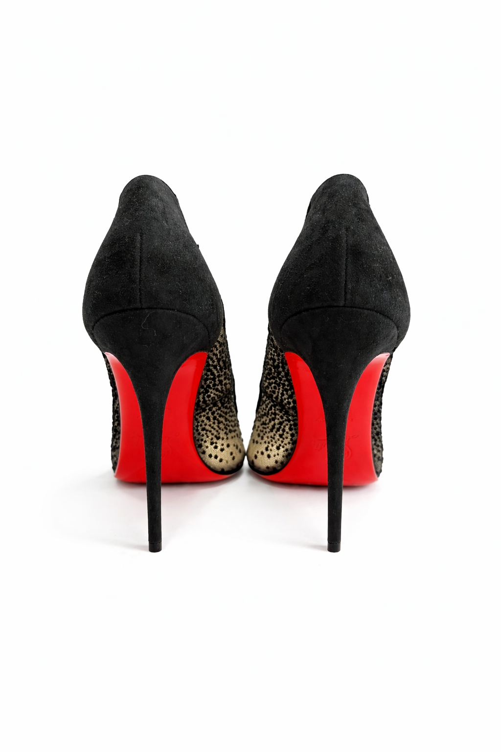 LOUBOUTIN - *BRAND NEW* PUMPS BLACK WITH VELVET POLKADOTS SIZE 39 EU