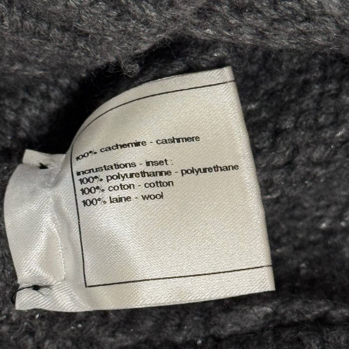 CHANEL - SWEATER GREY CASHMERE FAIR ISLE JACQUARD SIZE 36 FR