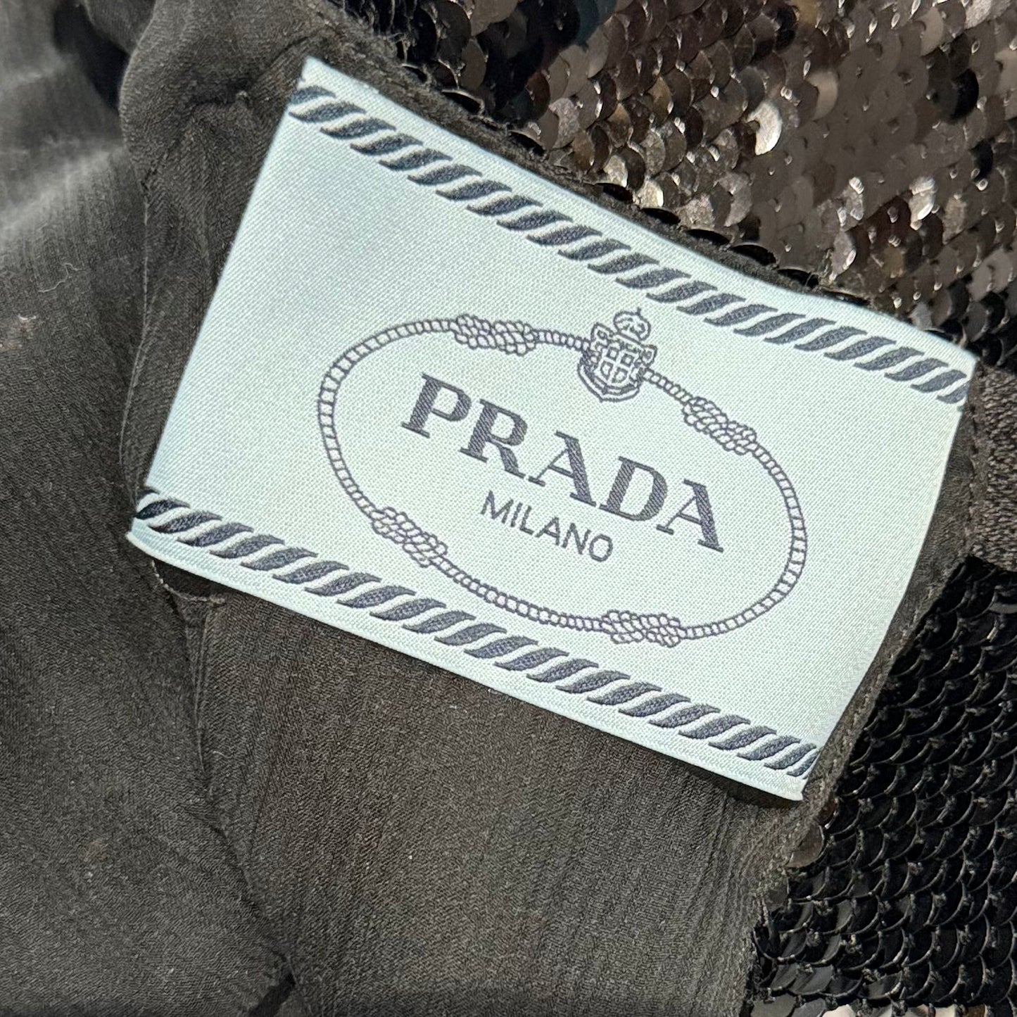 PRADA - DRESS MIDI BLACK SEQUIN SIZE 42 IT