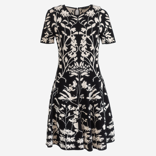 ALEXANDER MCQUEEN - DRESS JACQUARD KNIT DRESS SIZE L