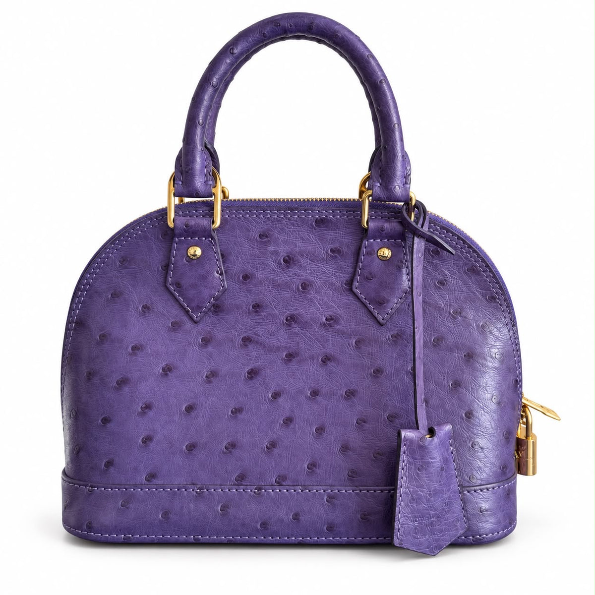 LOUIS VUITTON - BAG ALMA BB PURPLE OSTRICH LEATHER WITH GOLD-TONE HARDWARE