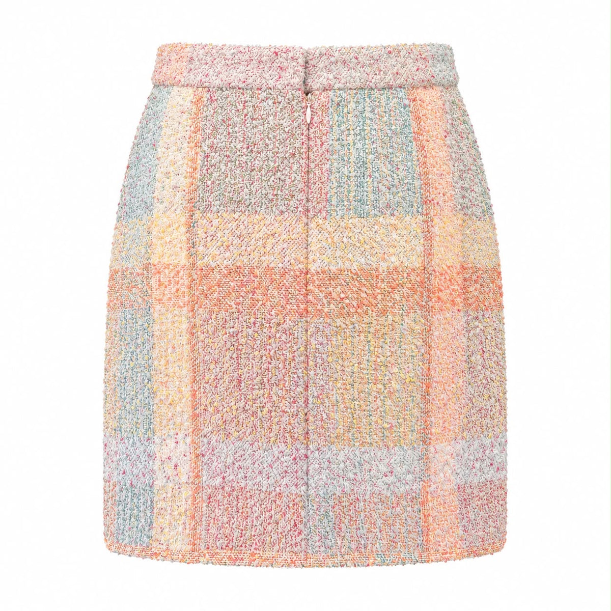 CHANEL - SKIRT MIDI TWEED MULTICOLOR SIZE 34 FR / 38 IT