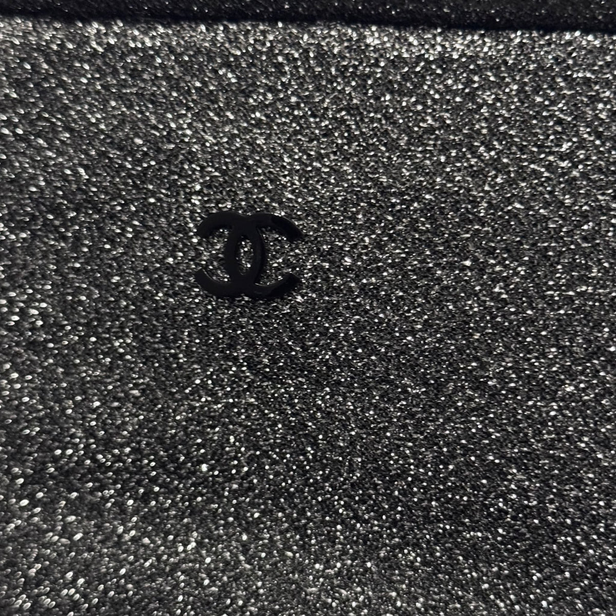 CHANEL - *LIMITED EDITION* HIGH BOOTS SILVER GLITTER BLACK HEEL SIZE 37 C