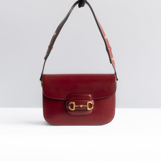 GUCCI - BAG HORSEBIT 1955 MEDIUM ROSSO ANCORA IN LEATHER