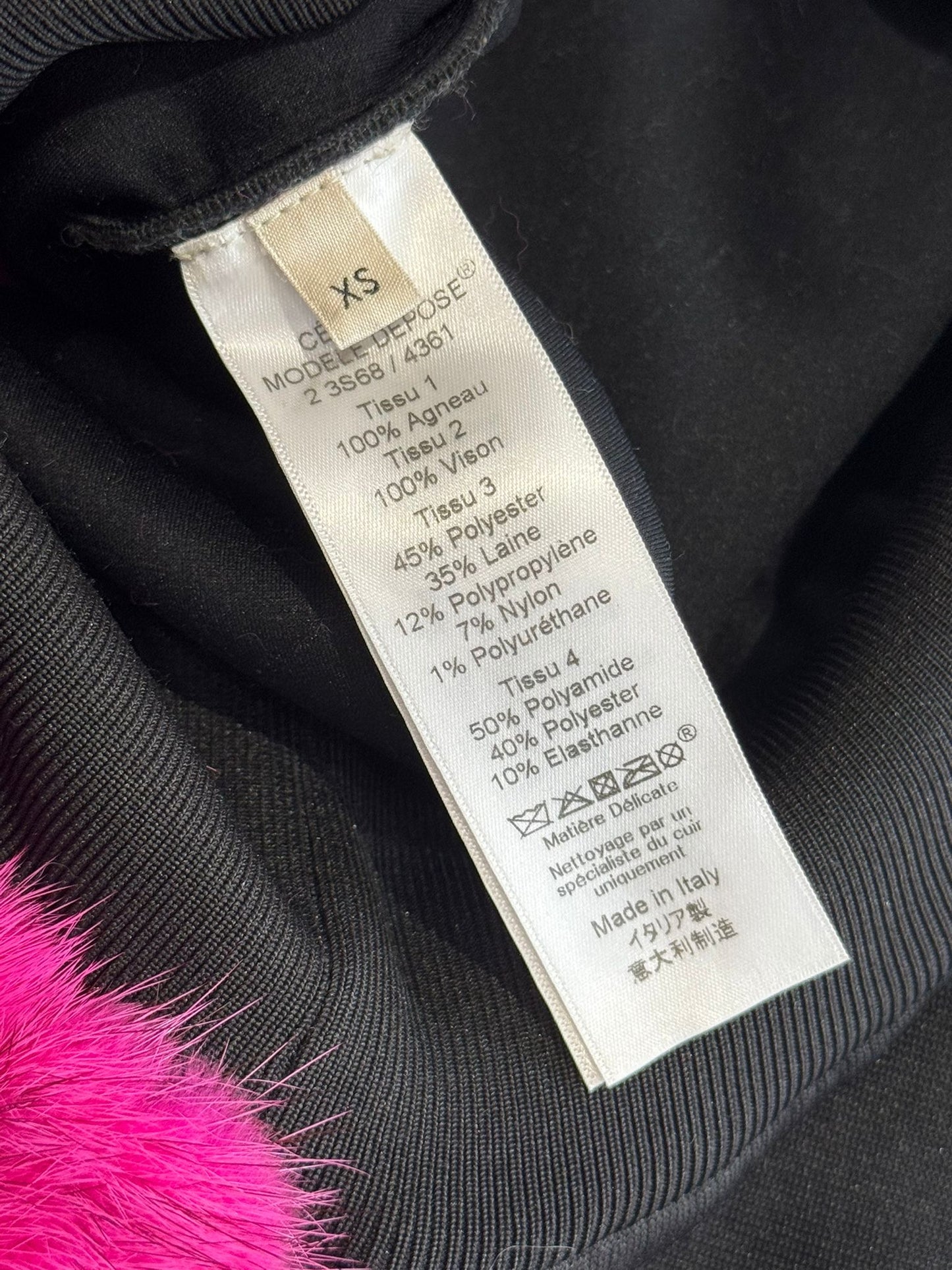 CÉLINE - *LIMITED EDITION* SWEATSHIRT WITH LAMBSKIN AND MINK FUR SIZE XS