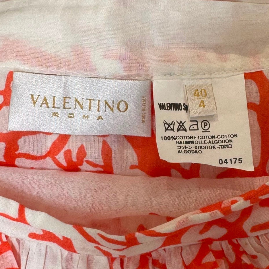 VALENTINO - MAXI SKIRT TIERED CORAL PRINT SIZE 40 IT
