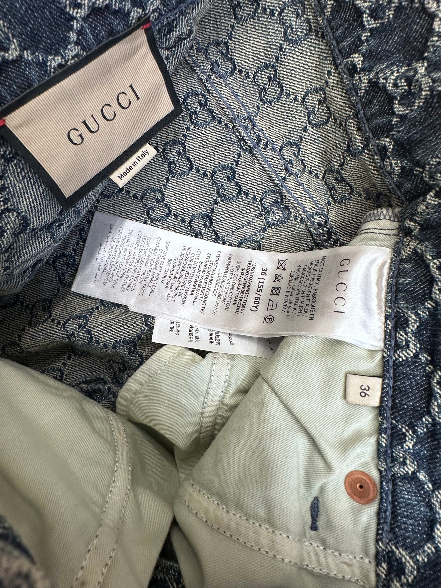 GUCCI - MINI SKIRT DENIM LOGO GG SIZE 36 IT