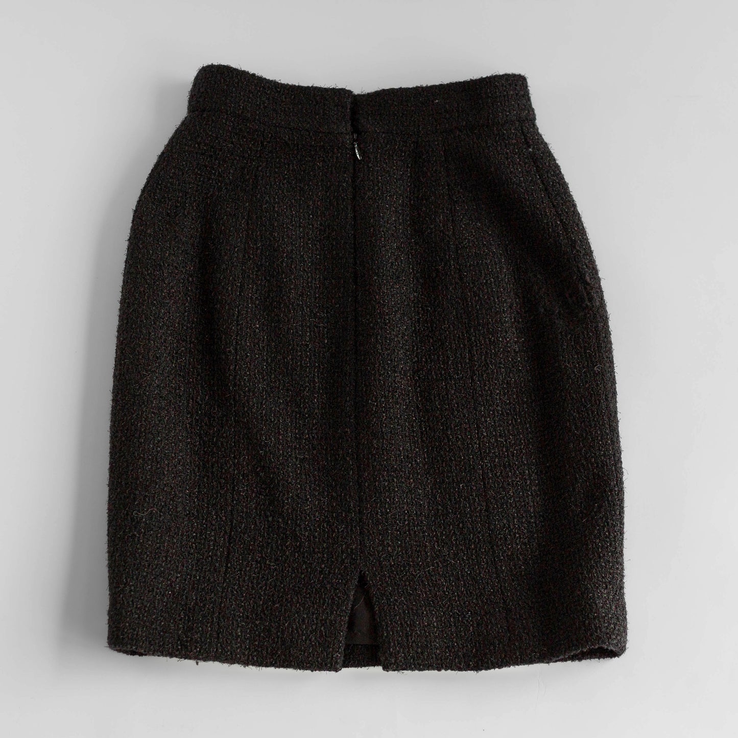 CHANEL - TWEED SKIRT BLACK SIZE 34 FR