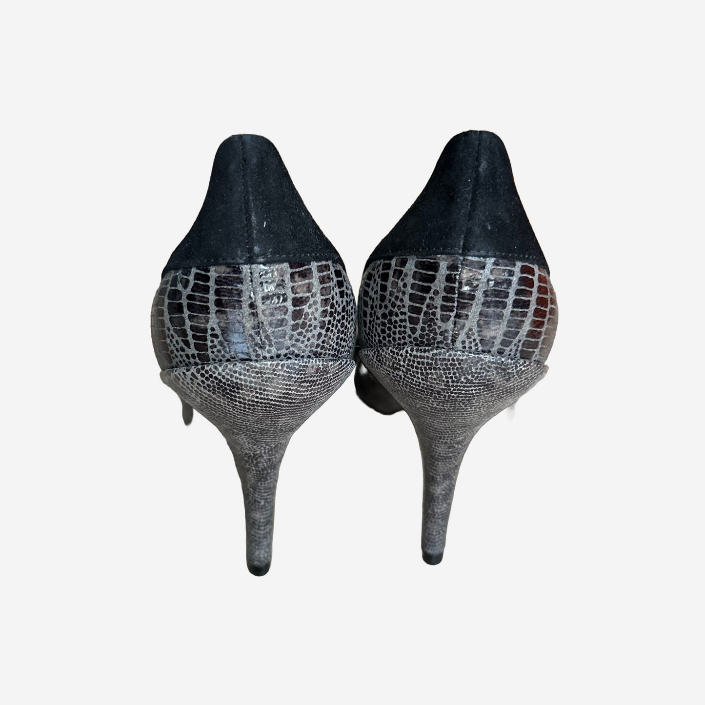 DIOR - *NEW* PUMPS BLACK SUÈDE & GREY PYTHON-EFFECT SIZE 37,5 Eu