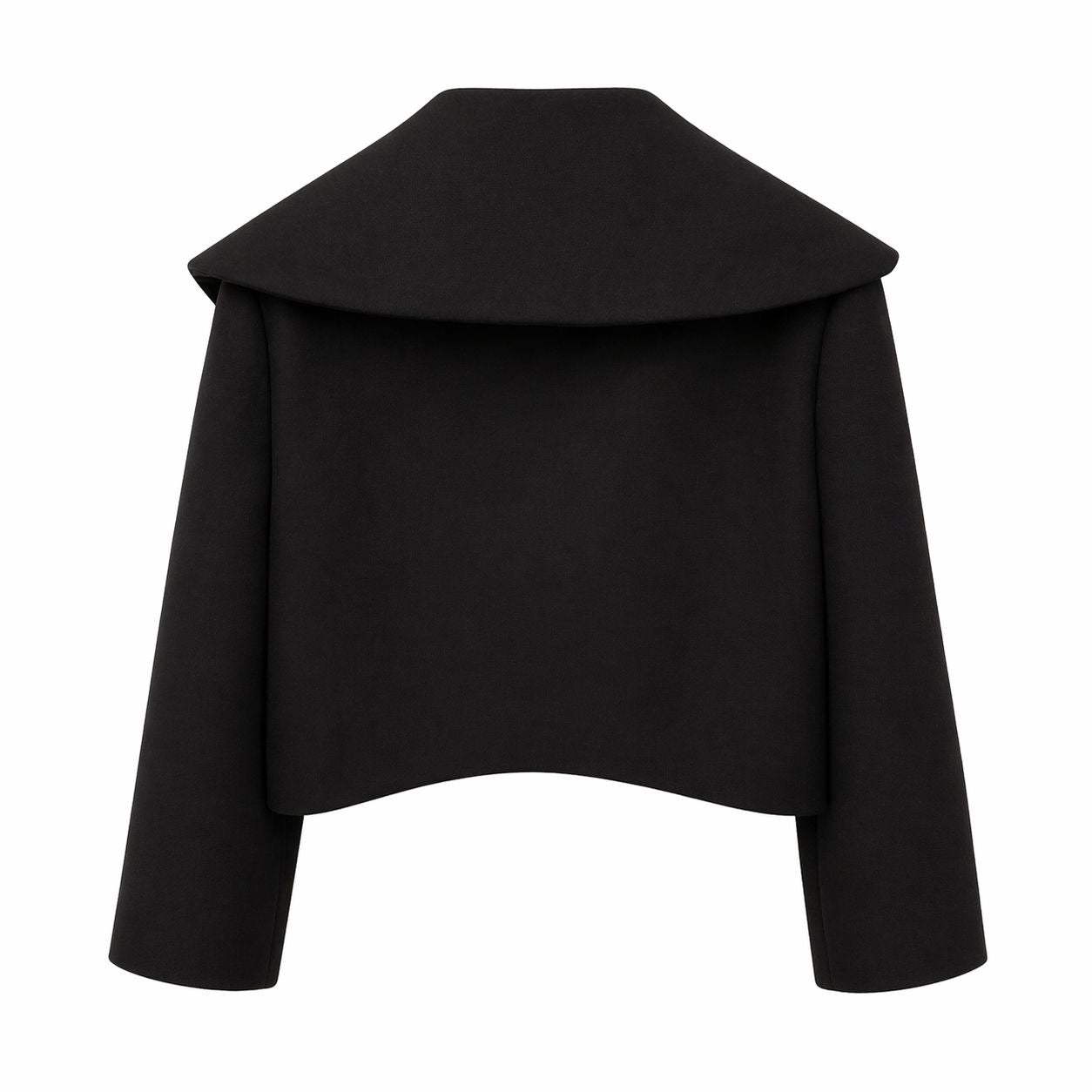 VALENTINO - JACKET CROPOED BLACK WITH OVERSIZED COLLAR SIZE S