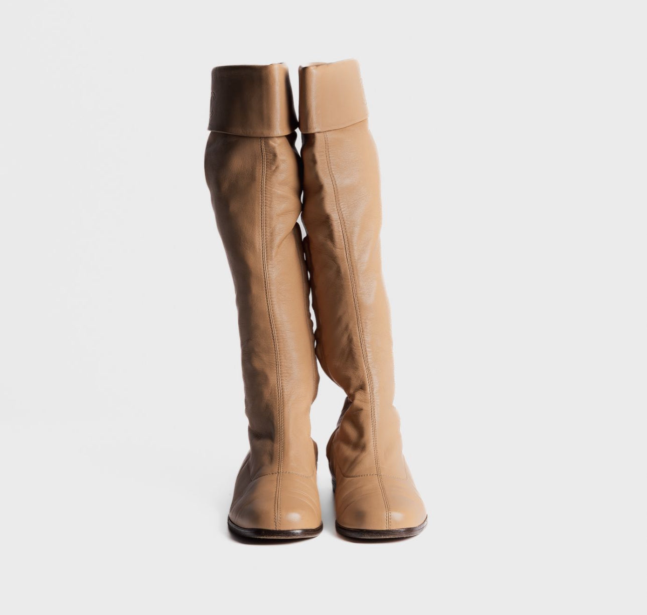 CHANEL - HIGH BOOTS LIGHT BROWN SIZE 39 EU