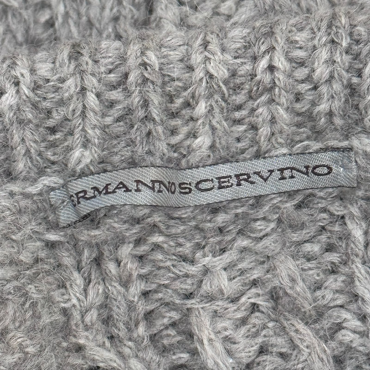 ERMANNO SCERVINO - SWEATER GREY ALPACA TURTLENECK WITH PEARLS EMBELLISHMENT SIZE 40 IT