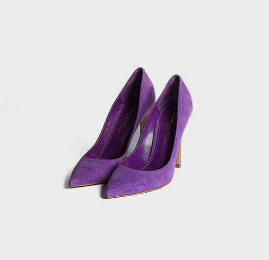 GIANVITO ROSSI - PUMPS SUEDE VIOLETTE SIZE 36 EU