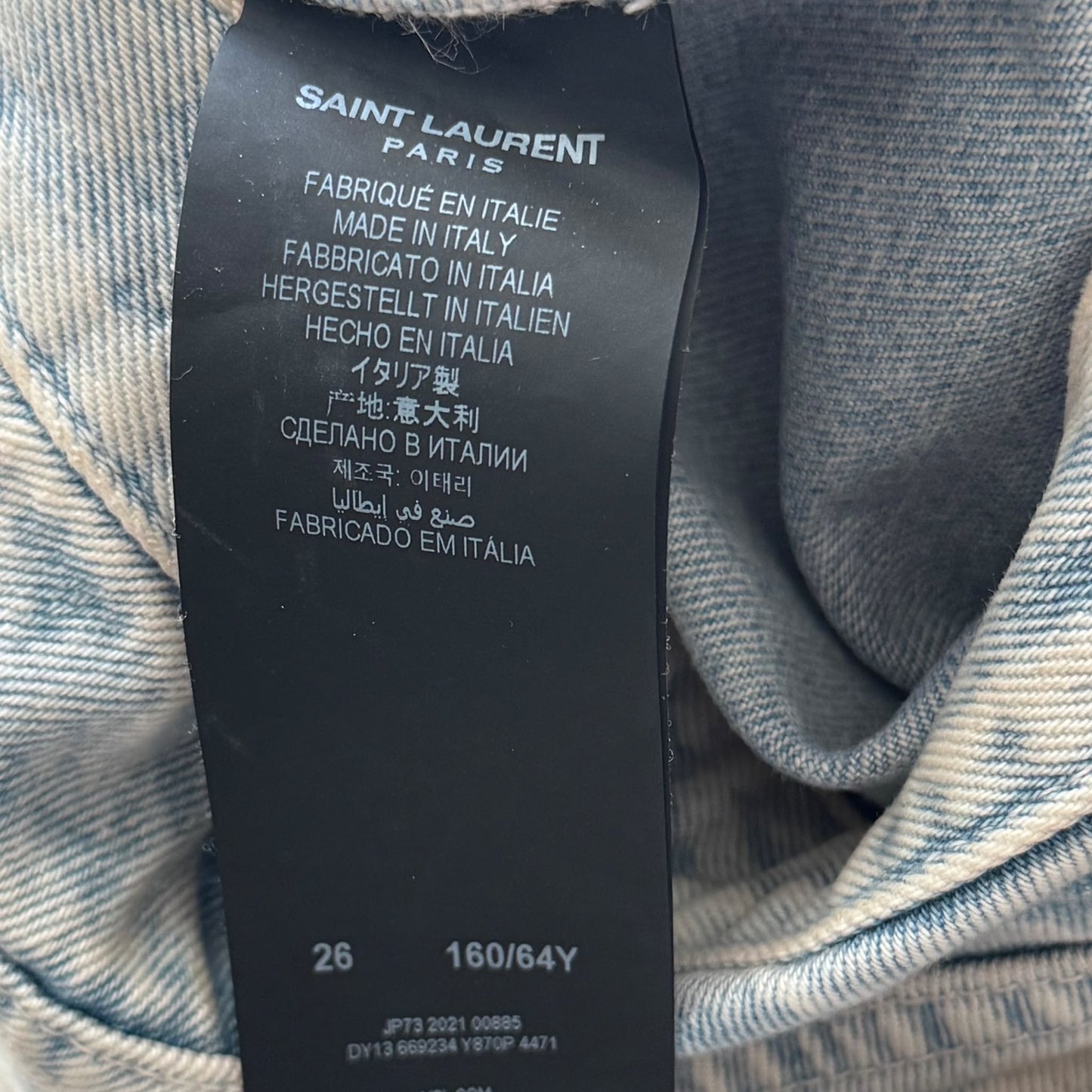 SAINT LAURENT - DENIM JEANS LIGHT BLUE FADED SIZE 26