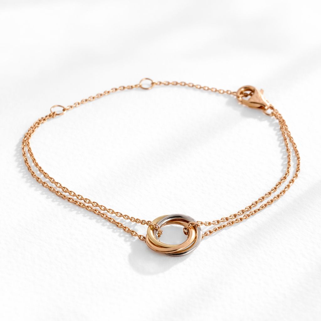 CARTIER - BRACELET TRINITY ON CHAIN 18K GOLD SMALL SIZE