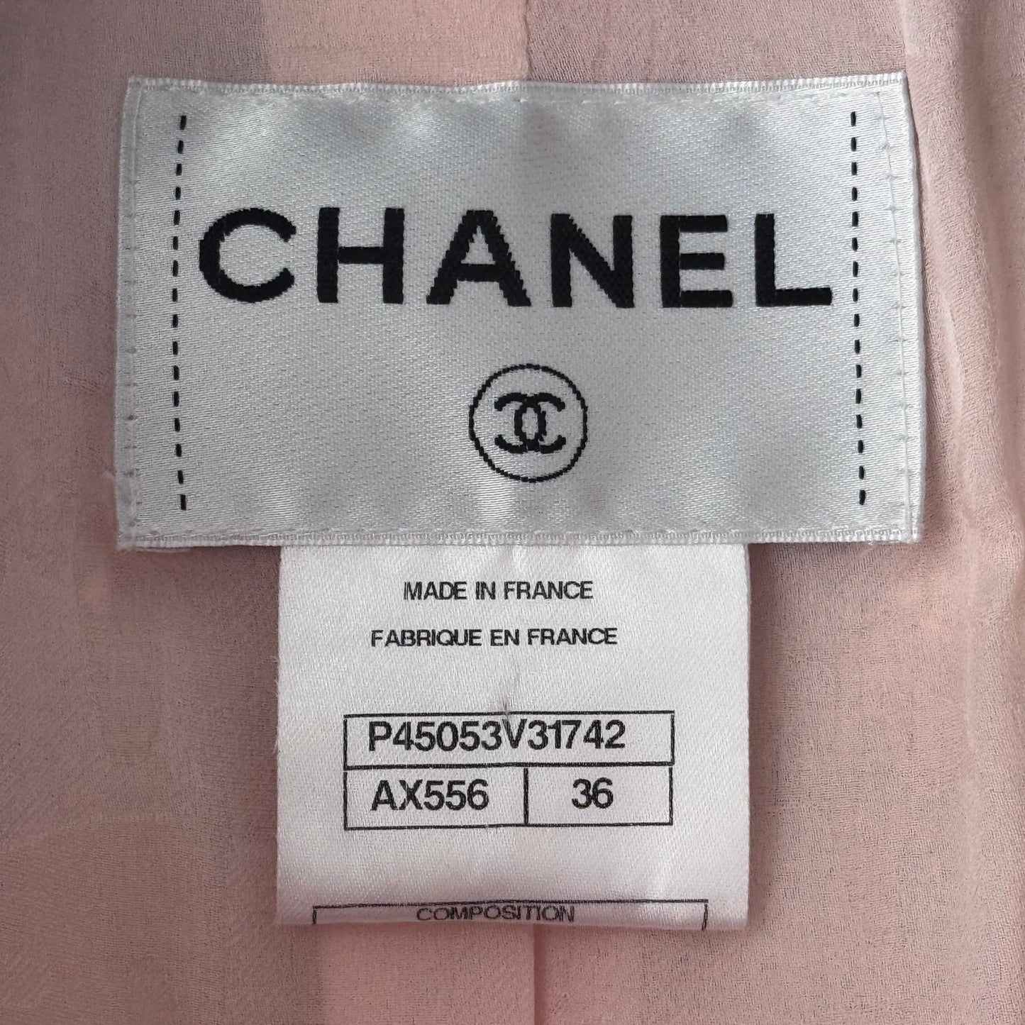 CHANEL - LONG COAT TWEED PINK SIZE 36 FR