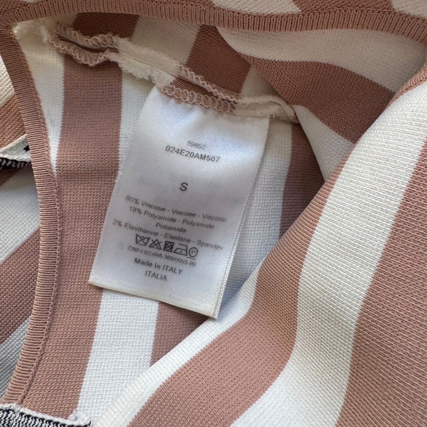 DIOR - BODY J’ADIOR STRIPED WHITE AND PINK SIZE S