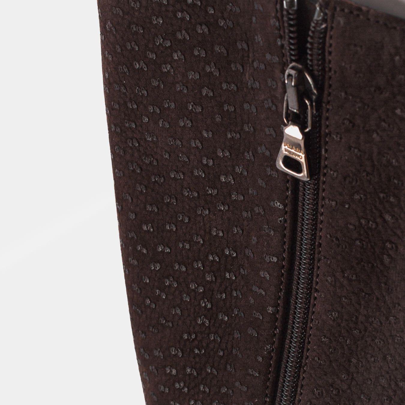 PRADA - HIGH BOOTS BROWN OSTRICH LEATHER SIZE 37 EU