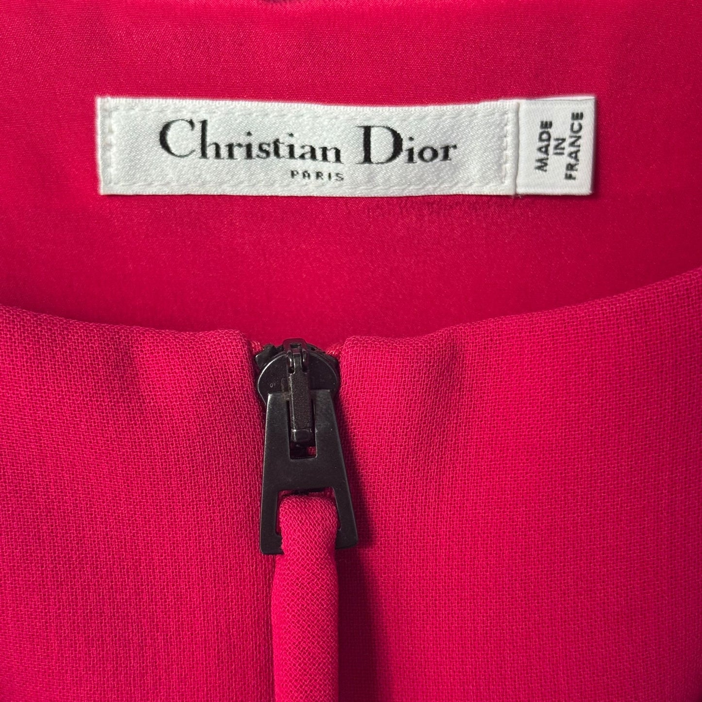 DIOR - DRESS MINI RED WOOL WITH FRONT ZIP SIZE 34 FR