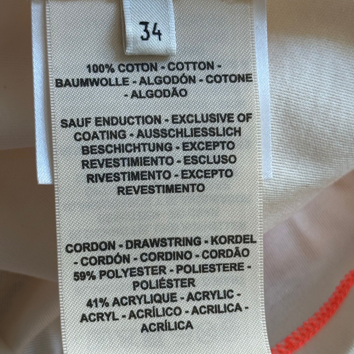 HERMÈS - T-SHIRT HOODED JUNGLE LOVE WITH FLUORESCENT ORANGE PRINT SIZE 34 FR