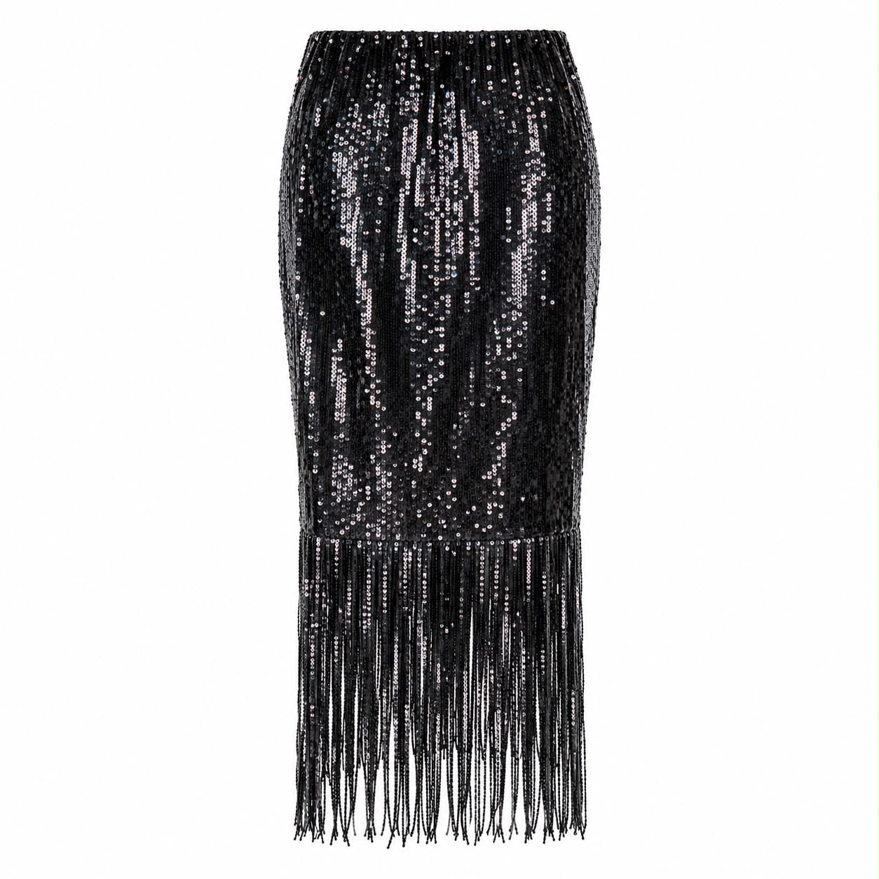 DOLCE & GABBANA - *NEW* SKIRT BLACK SEQUIN SIZE 48 IT