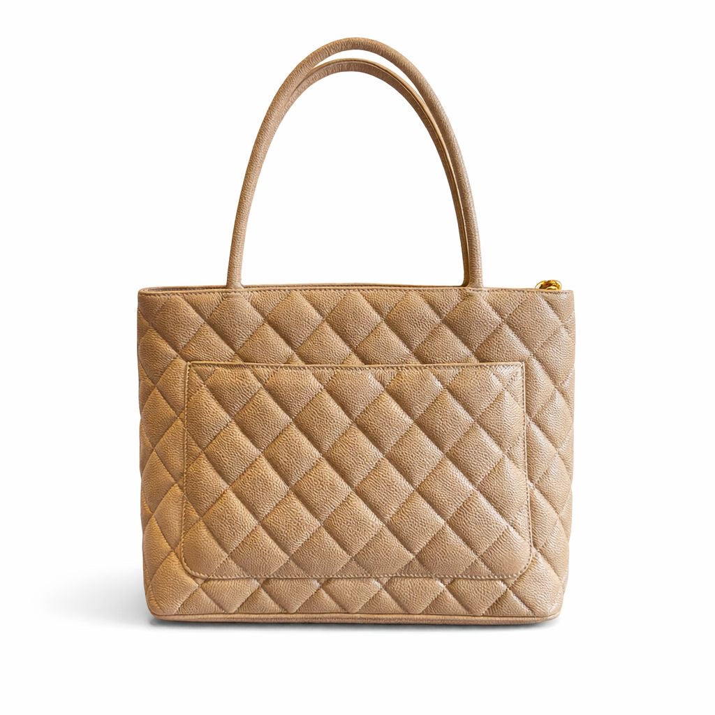 CHANEL - MEDAILLON BAG CAVIAR CAMEL LEATHER GOLD HARDWARE