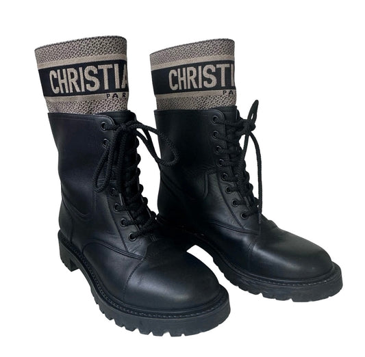 DIOR - Ankle Boots D-Major black leather size 40 EU