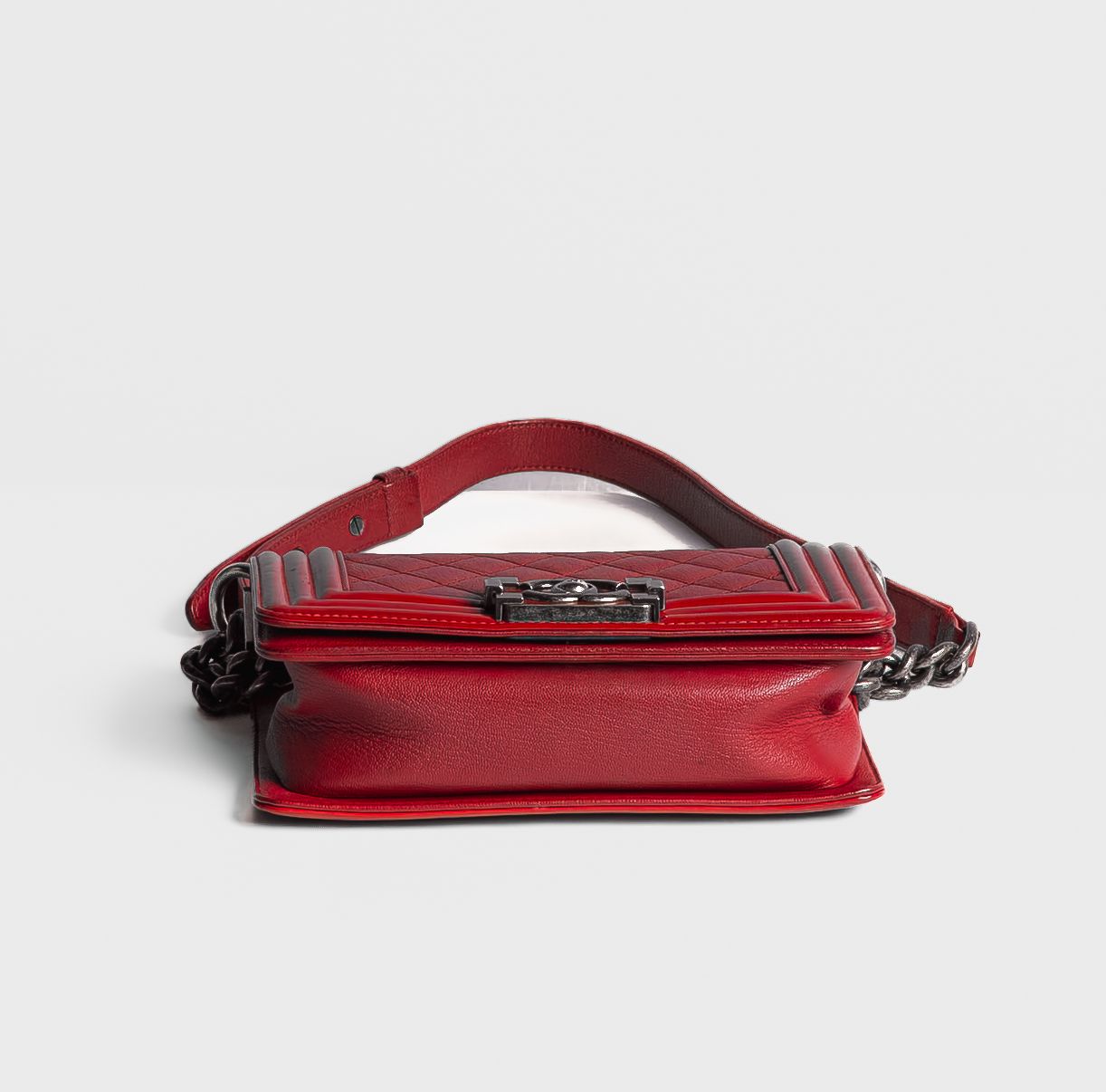 CHANEL - *LIMITED EDITION* BAG BOY SMALL RED AND RUTHENIUM HARDWARE