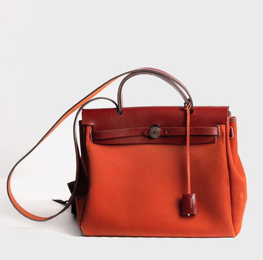 HERMÈS - HERBAG RED SILVER HARDWARE