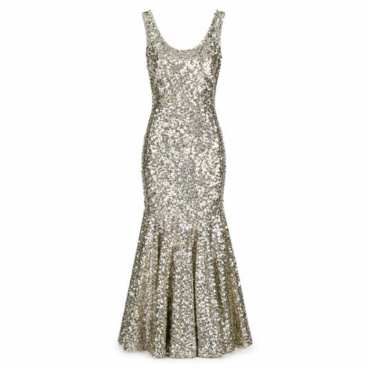 DOLCE & GABBANA - LONG DRESS SEQUIN MERMAID SIZE 42 IT