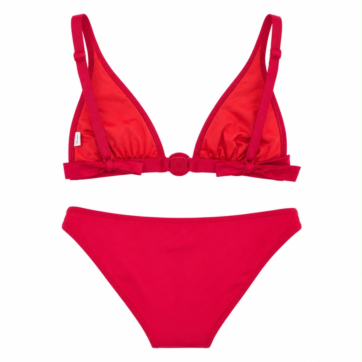 HERMÈS - TWO-PIECE BIKINI RED WITH SIGNATURE DETAIL SIZE 36 FR