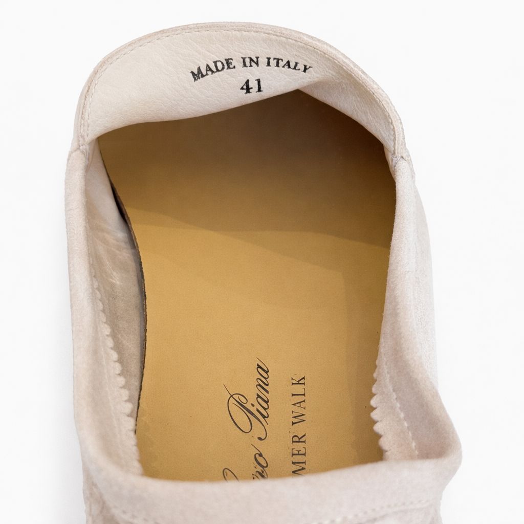 LORO PIANA - LOAFERS SUMMER WALK BEIGE SUEDE LEATHER SIZE 41 EU