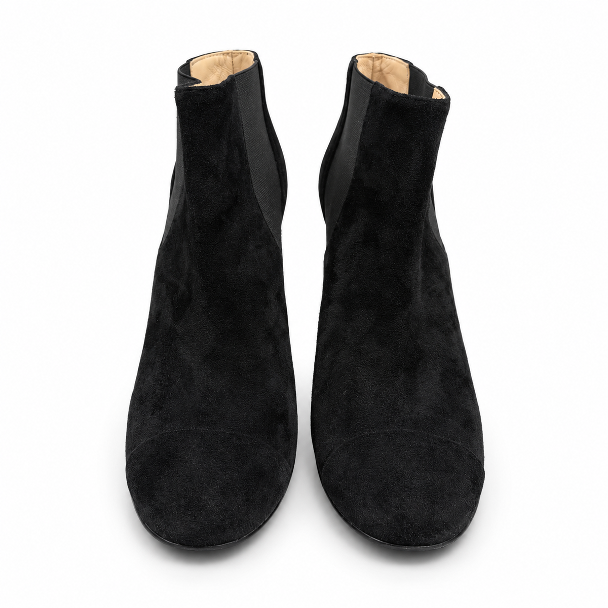 CHANEL - BOOTIES BLACK SUEDE CAP TOE SIZE 38,5 EU