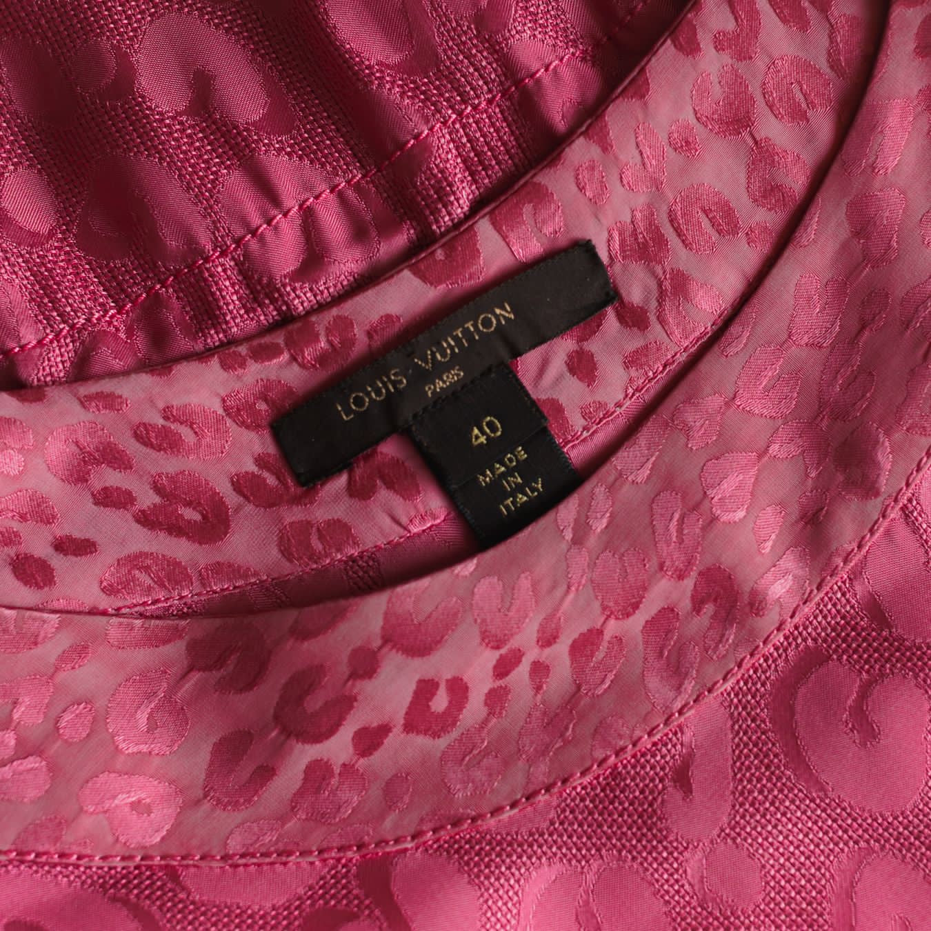 LOUIS VUITTON - DRESS MINI LEOPARD PRINT PINK SIZE 40 FR
