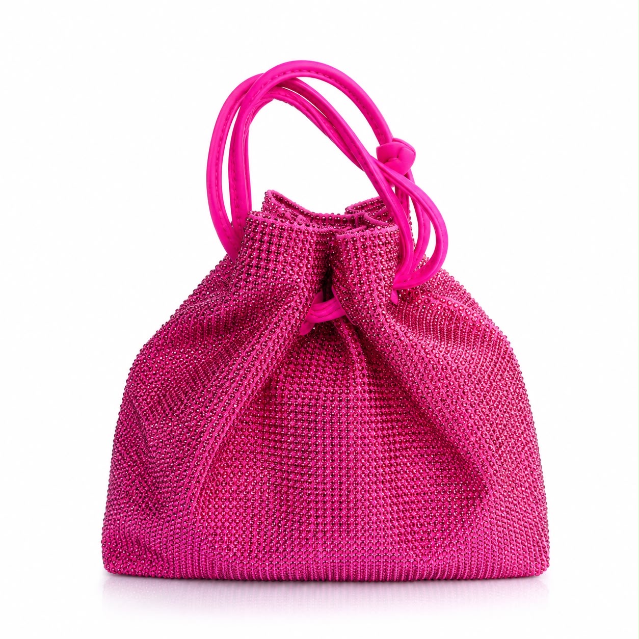VERSACE - BUCKET BAG MEDUSA CRYSTAL DRAWSTRING FUCHSIA