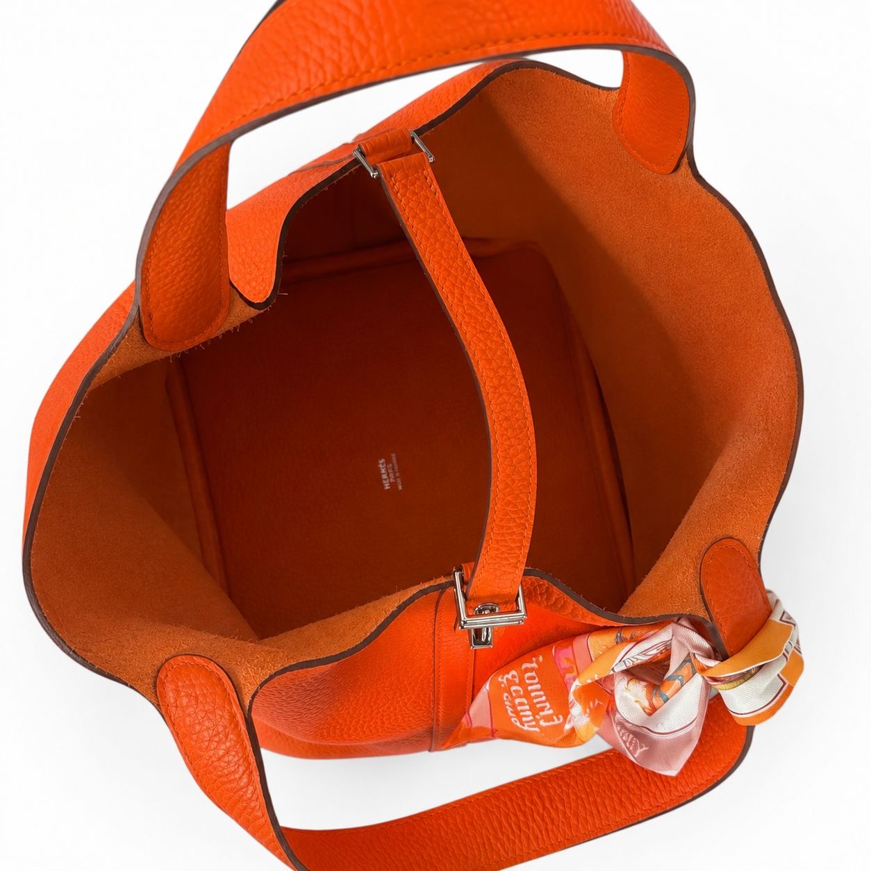 HERMÈS - *NEVER WORN* BAG PICOTIN 22 ORANGE TAURILLON CLEMENCE LEATHER